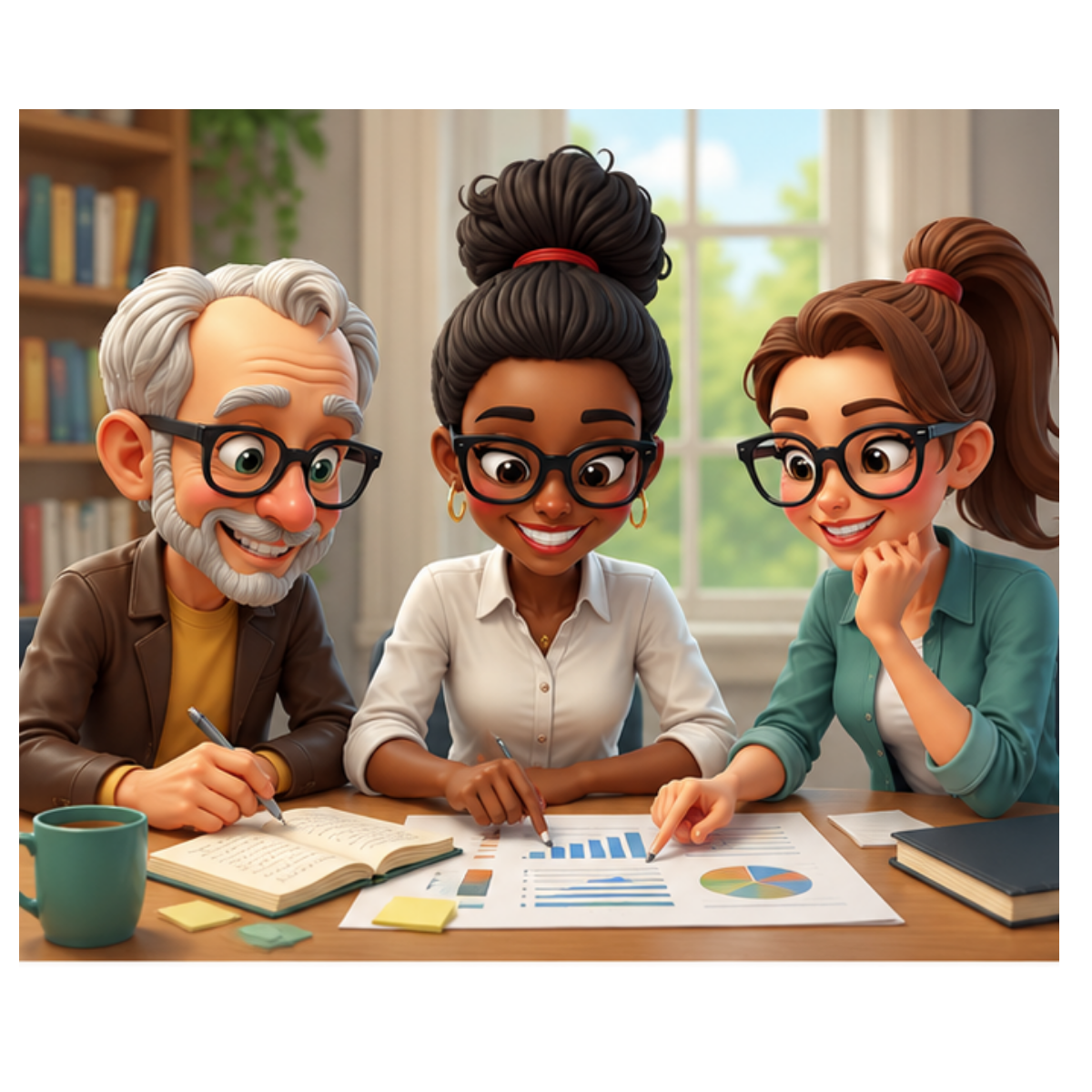 Pat, Tara, and Gus together as part of the Simpler Math learning support system